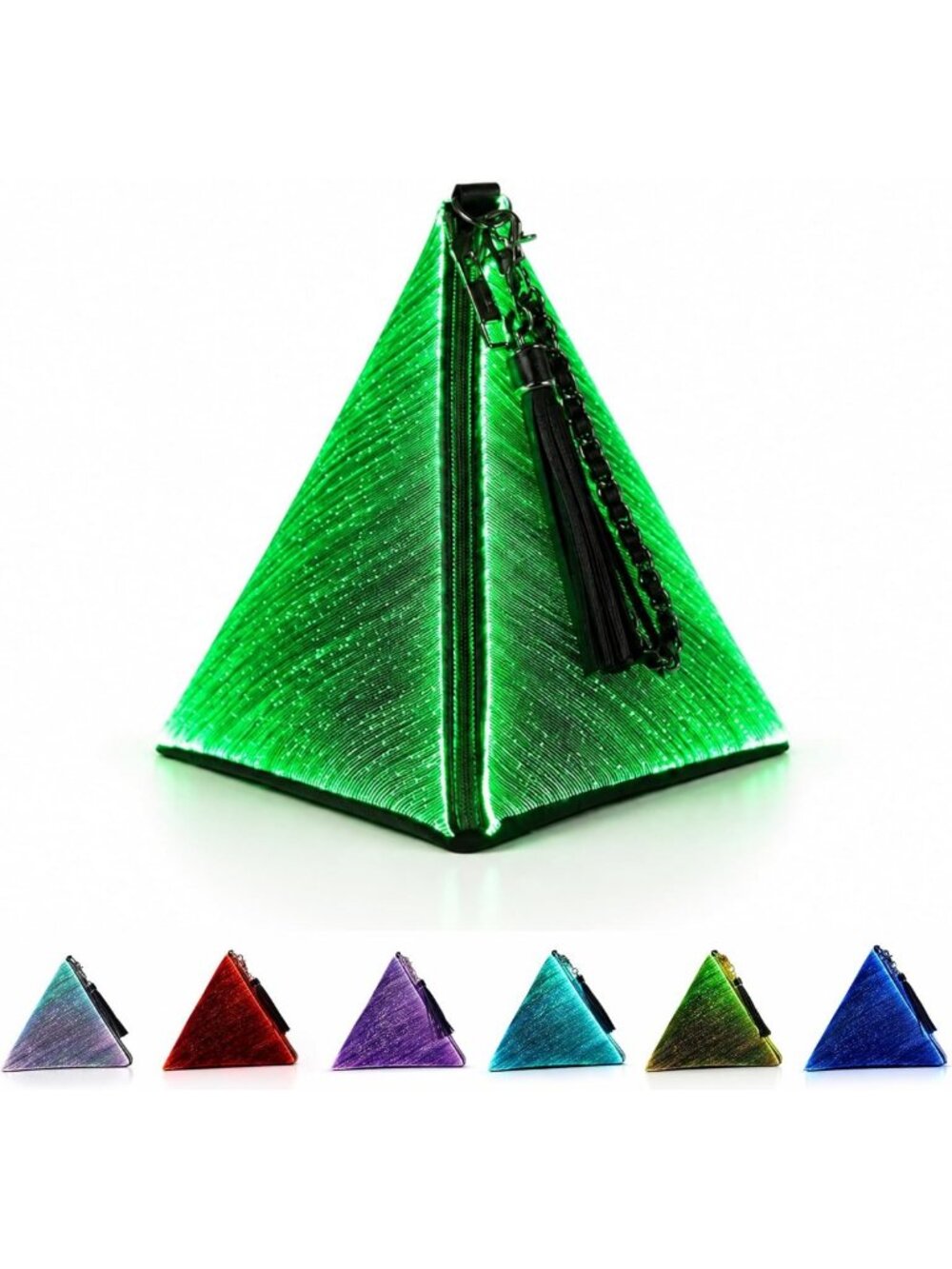 Light-Up LED Wristlet Purse for Women - 11 Glow Modes Evening Clutch for Parties